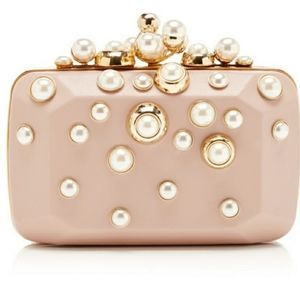 Eli Saab pink pearl handbag clutch
